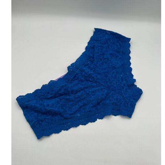 HANKY PANKY SIZE LARGE LACE SIGNATURE BOY SHORT PANTY SAPPHIRE BLUE NWT - Picture 6 of 10